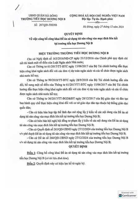 Công khai đề án sử dụng tài sản công